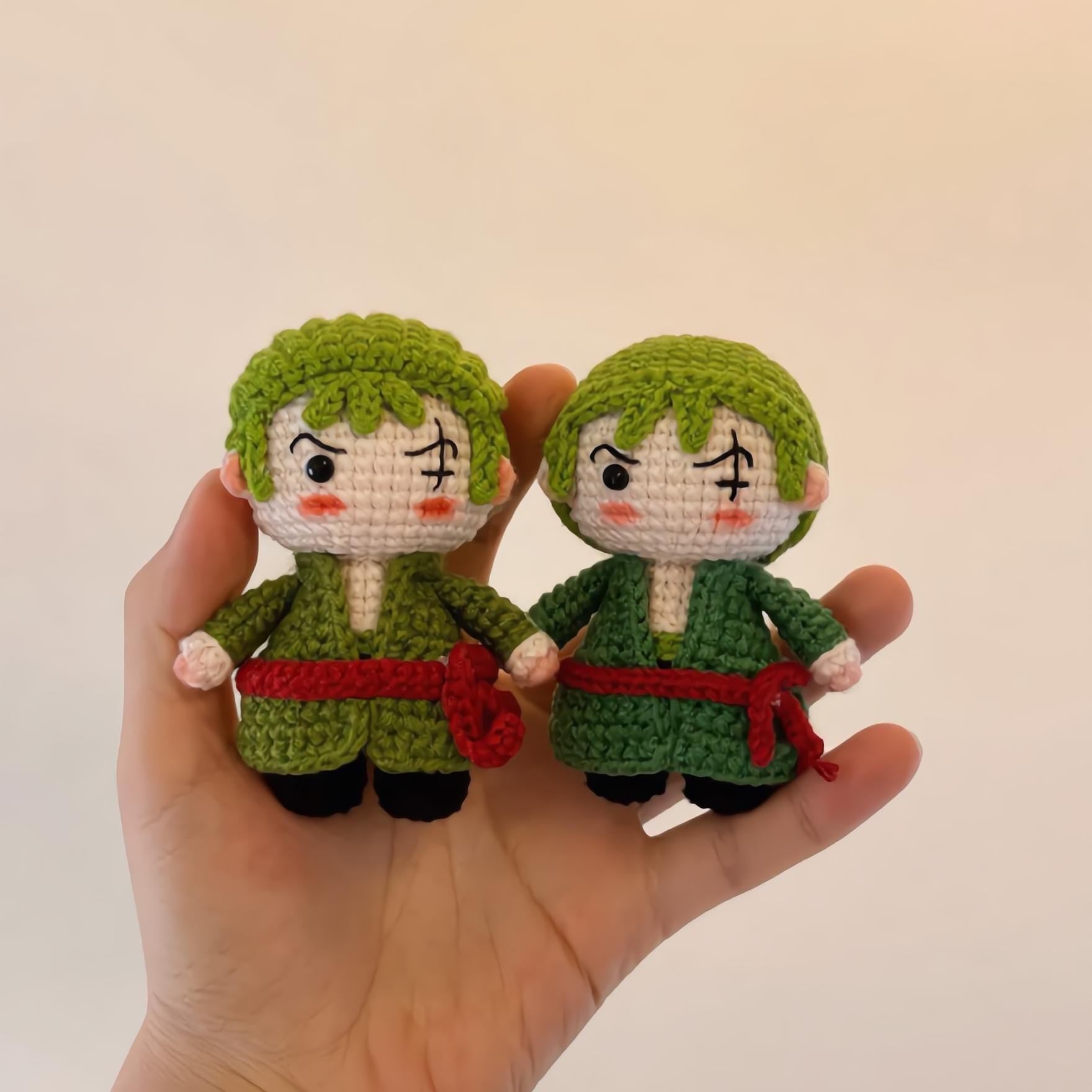 Crochet Pirate Crew Keychain, Desk Decor Gift, Handmade Amigurumi Cotton Doll, Gift for Manga Fans, Kawaii Bag Accessory, Sea Adventurer