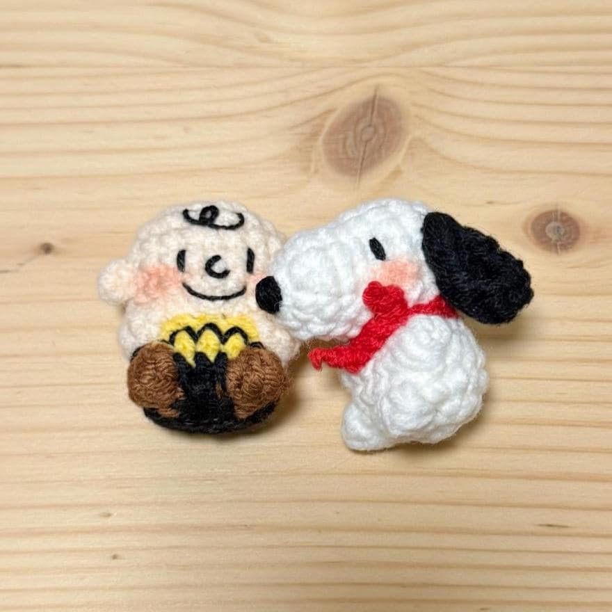 Mini Crochet Snoopy and Woodstock Keychains, Handmade Amigurumi Bag Charms, Cute Cartoon Animal Plushies, Crochet Phone Charm