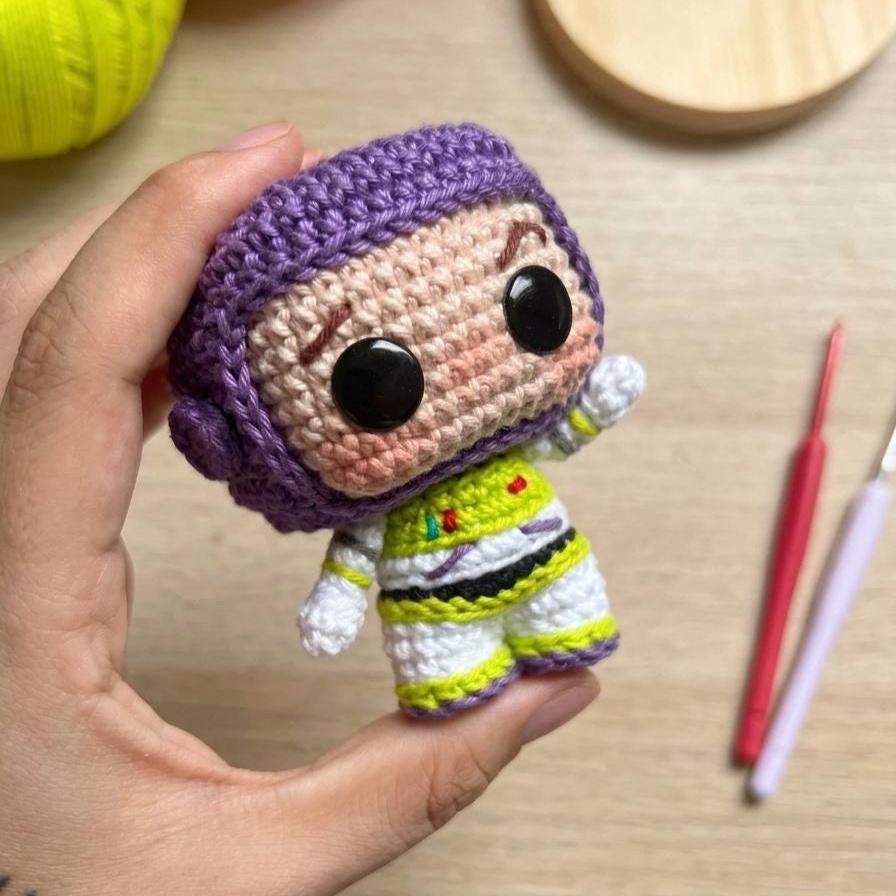 Crochet Story of Toys Keychain, Amigurumi Cowboy Astronaut and Cowgirl Key Ring, Handmade Movie Inspired Bag Charm, Cute Gift for Toy Fans