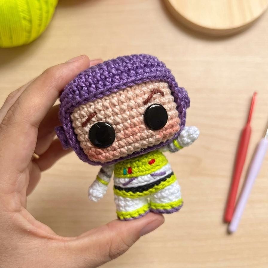 Crochet Story of Toys Keychain, Amigurumi Cowboy Astronaut and Cowgirl Key Ring, Handmade Movie Inspired Bag Charm, Cute Gift for Toy Fans